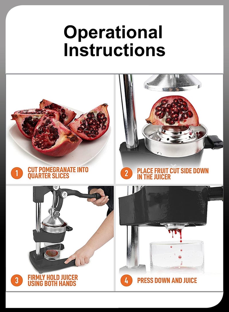 دي بلو عصارة يدوية معدنية شديدة التحمل، مستخلص بدون بذور للاستخدام المنزلي والتجاري - Image 5